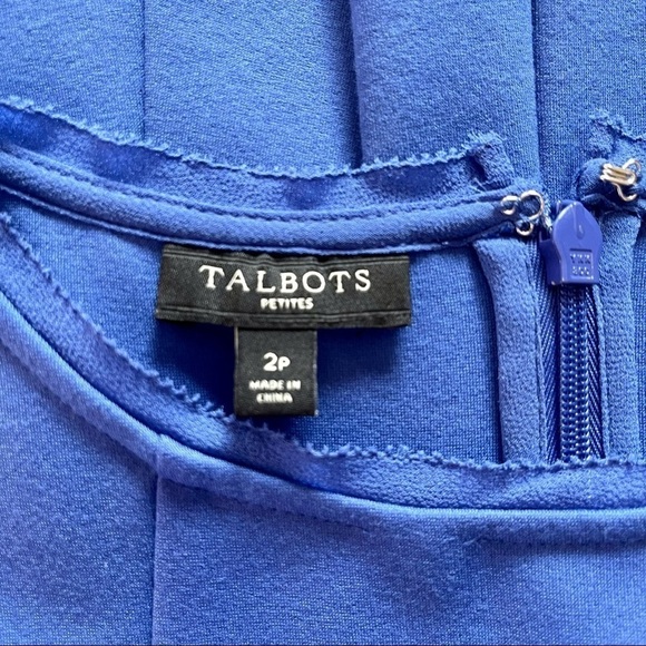 Talbots Blue Fit & Flare Dress Sleeveless XS 2 - Picture 8 of 10